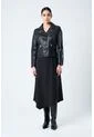 Chaqueta Silueta Tipo Biker De Cuero Para Mujer Cremalleras Chaqueta Silueta Tipo Biker De Cuero Para Mujer Cremalleras Negro XL VÉLEZ de Vélez