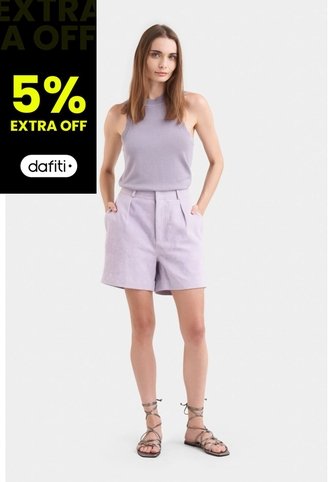 Short Ciboria De Cuero Gamuza Para Mujer Tiro Alto Short Ciboria De Cuero Gamuza Para Mujer Tiro Alto Lila 10 VÉLEZ Vélez