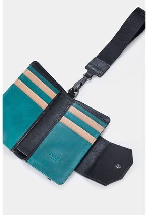 Billetera Bravo De Cuero Con Semibrillo Y Grano Natural Para Mujer Manija Removible Billetera Bravo De Cuero Con Semibrillo Y Grano Natural Para Mujer Manija Removible Negro Vélez