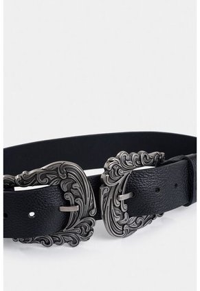 Cinturón Unifaz Eyra De Cuero Para Mujer Doble Hebilla Cinturón Unifaz Eyra De Cuero Para Mujer Doble Hebilla Negro XL Vélez