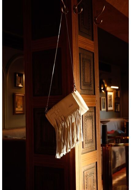 Manos Libres Iris De Cuero Para Mujer Flecos Manos Libres Iris De Cuero Para Mujer Flecos Blanco Vélez