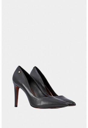 Tacones Cerrados De Cuero Liso Tacones Cerrados De Cuero Liso Negro 35 VÉLEZ