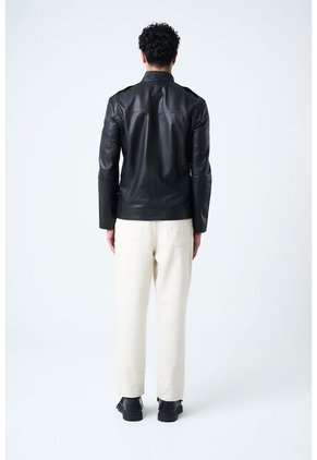 Chaqueta Bosa De Cuero Para Hombre Fit Semi Holgado Chaqueta Bosa De Cuero Para Hombre Fit Semi Holgado Negro L VÉLEZ