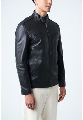 Chaqueta Bosa De Cuero Para Hombre Fit Semi Holgado Chaqueta Bosa De Cuero Para Hombre Fit Semi Holgado Negro L VÉLEZ