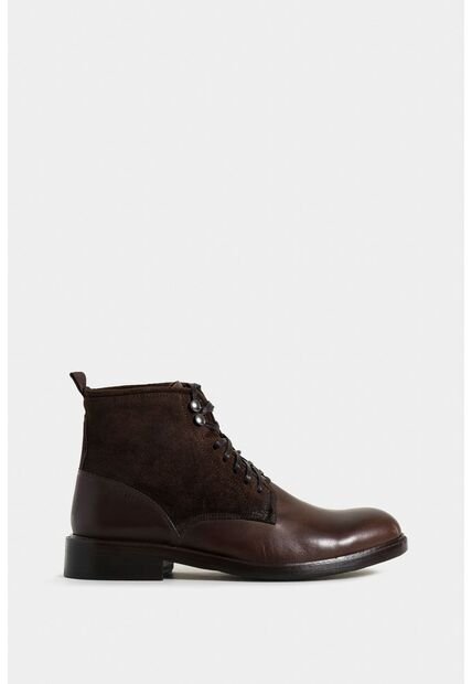 Botas Solar De Cuero Para Hombre Combinación De Texturas Botas Solar De Cuero Para Hombre Combinación De Texturas Cafe 45 VÉLEZ