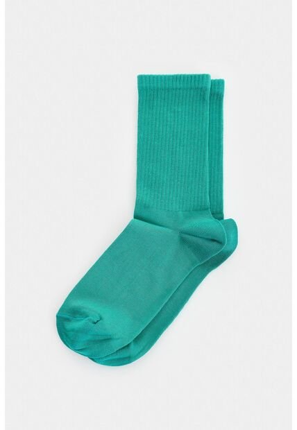 Calcetines Media Pierna Acanalado Para Hombre Diseño Deportivo Calcetines Media Pierna Acanalado Para Hombre Diseño Deportivo Agua Marina XS VÉLEZ