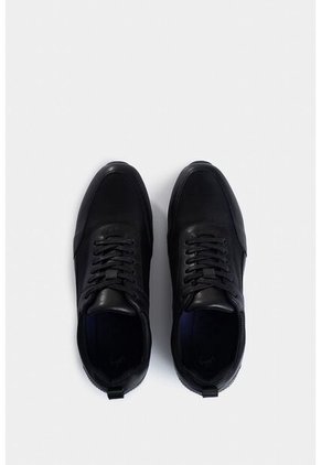 Tenis Engeil 3 De Cuero Para Hombre Detalle Textil Tenis Engeil 3 De Cuero Para Hombre Detalle Textil Negro 40 VÉLEZ