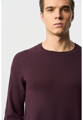 Sweater Tejido En Algodón Para Hombre Manga Ranglan Sweater Tejido En Algodón Para Hombre Manga Ranglan Vinotinto XS VÉLEZ