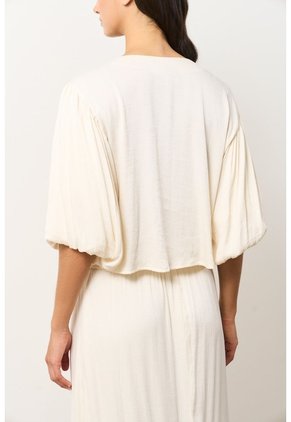 Camisa Kusa Con Efecto Satinado Para Mujer Camisa Kusa Con Efecto Satinado Para Mujer Crema M VÉLEZ