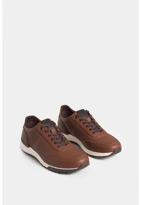 Tenis Vuelos De Cuero Para Hombre Combinación De Texturas Tenis Vuelos De Cuero Para Hombre Combinación De Texturas Miel 43 VÉLEZ