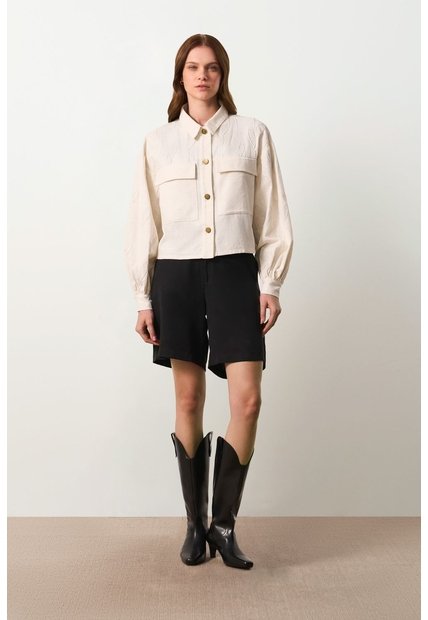 Chaqueta Trucker Oversize Para Mujer Terral Chaqueta Trucker Oversize Para Mujer Terral Crema S VÉLEZ