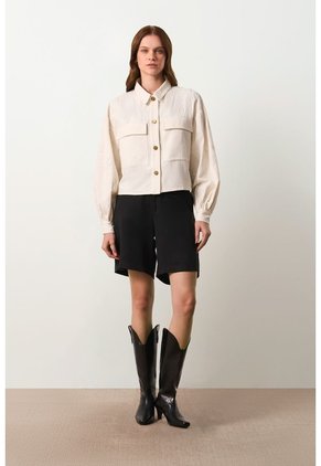 Chaqueta Trucker Oversize Para Mujer Terral Chaqueta Trucker Oversize Para Mujer Terral Crema S VÉLEZ