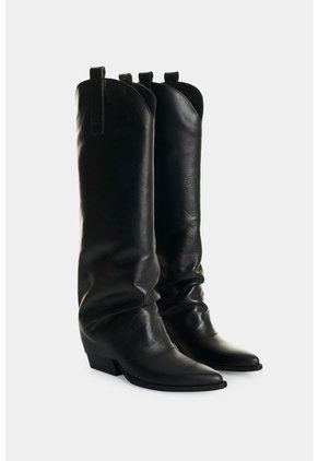 Botas En Cuero Para Mujer Senda Botas En Cuero Para Mujer Senda Negro 35 VÉLEZ