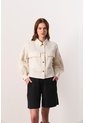 Chaqueta Trucker Oversize Para Mujer Terral Chaqueta Trucker Oversize Para Mujer Terral Crema S VÉLEZ de Vélez