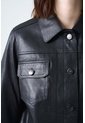 Chaqueta Kalaha De Cuero Para Mujer Silueta Trucker Chaqueta Kalaha De Cuero Para Mujer Silueta Trucker Negro M VÉLEZ de Vélez