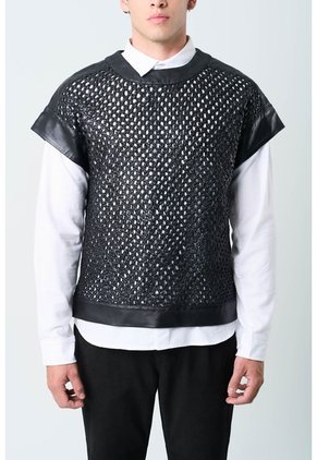 Camisilla Orion De Cuero Para Hombre Tejida Camisilla Orion De Cuero Para Hombre Tejida Negro S VÉLEZ