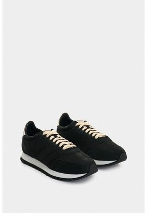 Tenis De Cuero Y Textil Para Mujer Flora Tenis De Cuero Y Textil Para Mujer Flora Negro 35 VÉLEZ