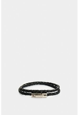 Manilla De Cuero Trenzado Para Hombre Sienna Manilla De Cuero Trenzado Para Hombre Sienna Negro VÉLEZ Vélez