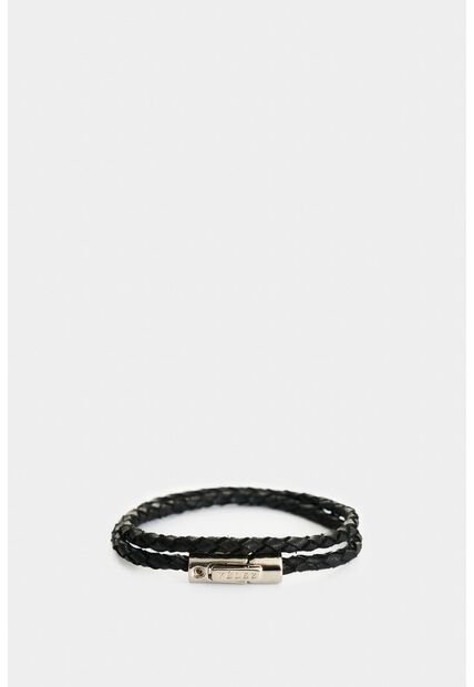 Manilla De Cuero Trenzado Para Hombre Sienna Manilla De Cuero Trenzado Para Hombre Sienna Negro VÉLEZ