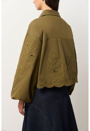 Chaqueta En Dril Para Mujer Runas Chaqueta En Dril Para Mujer Runas Verde Oliva M VÉLEZ