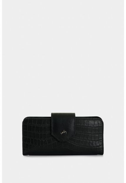 Billetera Porta Chequera Extravaganza De Cuero Para Mujer Grabado Billetera Porta Chequera Extravaganza De Cuero Para Mujer Grabado Negro Vélez