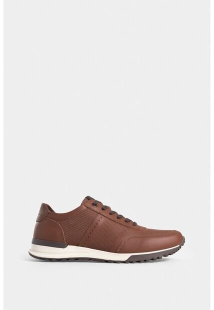 Tenis Vuelos De Cuero Para Hombre Combinación De Texturas Tenis Vuelos De Cuero Para Hombre Combinación De Texturas Miel 39 VÉLEZ