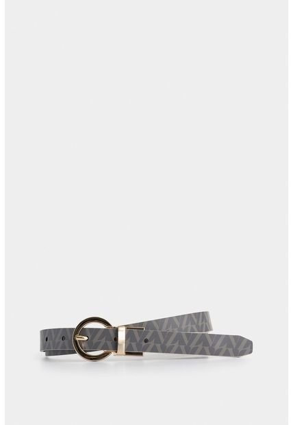 Cinturón Doble Faz De Cuero Para Mujer Monogram Cinturón Doble Faz De Cuero Para Mujer Monogram Gris XL Vélez