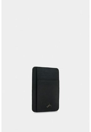 Porta Tarjetas Vértice De Cuero Para Hombre Detalle Rayas Porta Tarjetas Vértice De Cuero Para Hombre Detalle Rayas Negro VÉLEZ