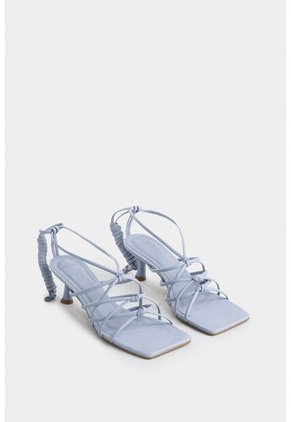 Sandalia Tacón Viena De Cuero Para Mujer Capellada Anudada Sandalia Tacón Viena De Cuero Para Mujer Capellada Anudada Lila 36 VÉLEZ