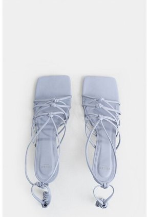 Sandalia Tacón Viena De Cuero Para Mujer Capellada Anudada Sandalia Tacón Viena De Cuero Para Mujer Capellada Anudada Lila 36 VÉLEZ