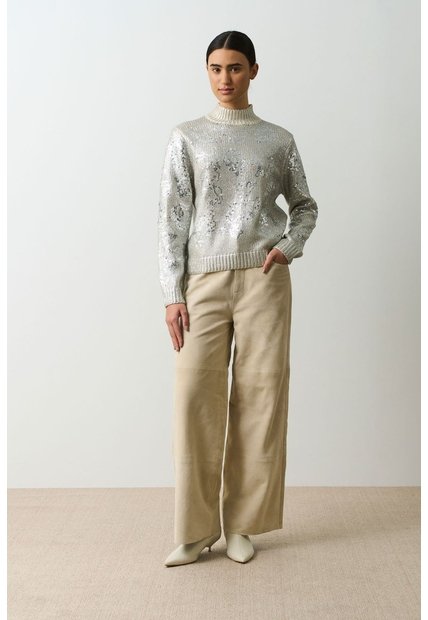 Sweater Tejido De Cuello Alto Para Mujer Nacarina Sweater Tejido De Cuello Alto Para Mujer Nacarina Gris XS VÉLEZ