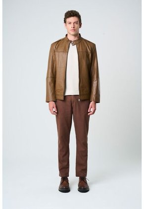 Chaqueta Bosa De Cuero Para Hombre Fit Semi Holgado Chaqueta Bosa De Cuero Para Hombre Fit Semi Holgado Miel L VÉLEZ