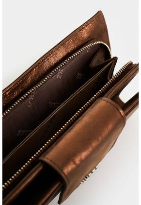 Billetera Porta Chequera De Cuero Folia Para Mujer Jade Billetera Porta Chequera De Cuero Folia Para Mujer Jade Bronce VÉLEZ