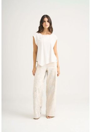 Camiseta Luz En Tejido De Punto Para Mujer Detalle Millaré Camiseta Luz En Tejido De Punto Para Mujer Detalle Millaré Blanco XL Vélez