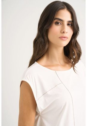 Camiseta Luz En Tejido De Punto Para Mujer Detalle Millaré Camiseta Luz En Tejido De Punto Para Mujer Detalle Millaré Blanco XL Vélez