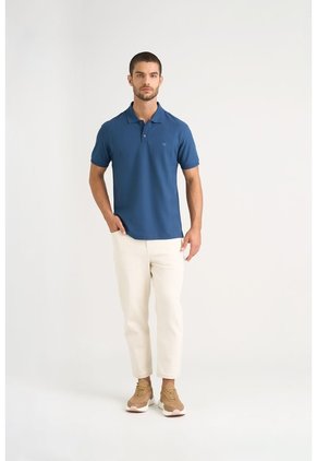Polo Para Hombre Semi Fit Detalle Jacquard Polo Para Hombre Semi Fit Detalle Jacquard Azul Oscuro L VÉLEZ
