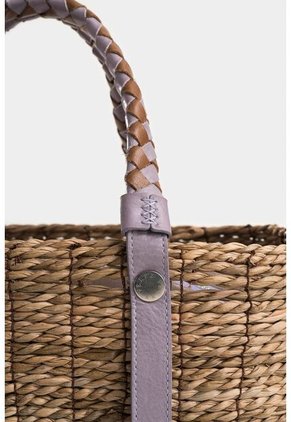 Bowling Canasta De Fibra Natural Para Mujer Manija Trenzada Bowling Canasta De Fibra Natural Para Mujer Manija Trenzada Lila Vélez