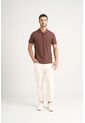 Polo Para Hombre Semi Fit Detalle Jacquard Polo Para Hombre Semi Fit Detalle Jacquard Cafe XL VÉLEZ de Vélez
