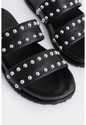 Sandalia Plana Lisboa De Cuero Para Mujer Taches Sandalia Plana Lisboa De Cuero Para Mujer Taches Negro 40 Vélez