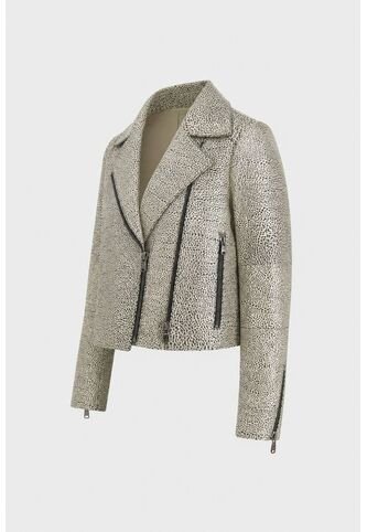 Chaqueta Biker Tokio En Cuero Para Mujer Efecto Metalizado Chaqueta Biker Tokio En Cuero Para Mujer Efecto Metalizado Dorado S VÉLEZ Vélez