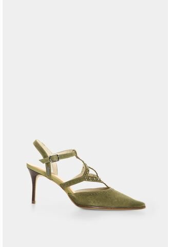 Tacones Cerrados En Cuero Con Taches Para Mujer Tikal Tacones Cerrados En Cuero Con Taches Para Mujer Tikal Verde Oliva 34 VÉLEZ Vélez