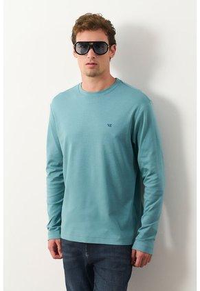 Camiseta Tejida Manga Larga Para Hombre Sabina Camiseta Tejida Manga Larga Para Hombre Sabina Agua Marina S VÉLEZ