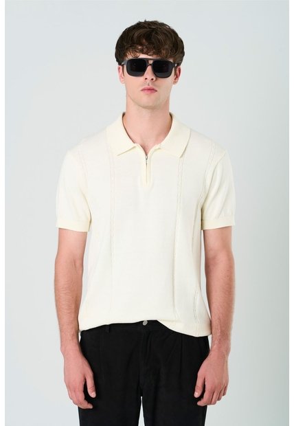 Polo Tropical Manga Corta Para Hombre Semi Fitted Polo Tropical Manga Corta Para Hombre Semi Fitted Crema XL VÉLEZ
