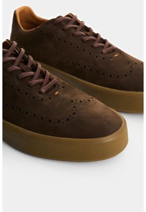 Zapatos De Cordón De Cuero Gamuzado Para Hombre Ocean Zapatos De Cordón De Cuero Gamuzado Para Hombre Ocean Cafe 46 VÉLEZ