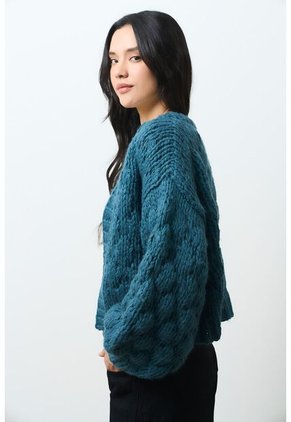 Cardigan Tejido Para Mujer Luzia Cardigan Tejido Para Mujer Luzia Azul Aguamarina L VÉLEZ