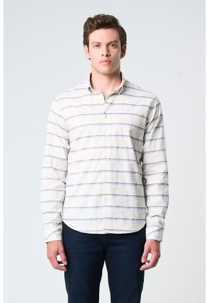 Camisa Semi Fitted Para Hombre Estampación Cuadros Camisa Semi Fitted Para Hombre Estampación Cuadros Arena S VÉLEZ