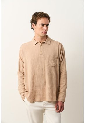 Camisa Semi-fitted Manga Larga Para Hombre Memoria Camisa Semi-fitted Manga Larga Para Hombre Memoria Tabaco M VÉLEZ