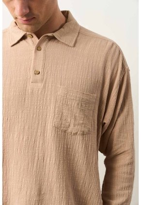 Camisa Semi-fitted Manga Larga Para Hombre Memoria Camisa Semi-fitted Manga Larga Para Hombre Memoria Tabaco M VÉLEZ