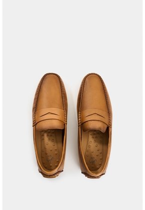 Mocasines Oporto De Cuero Para Hombre Efecto Tamponado Mocasines Oporto De Cuero Para Hombre Efecto Tamponado Miel 42 VÉLEZ