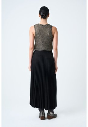 Falda Plisada Alma Para Mujer Tejido De Punto Falda Plisada Alma Para Mujer Tejido De Punto Negro 12 VÉLEZ